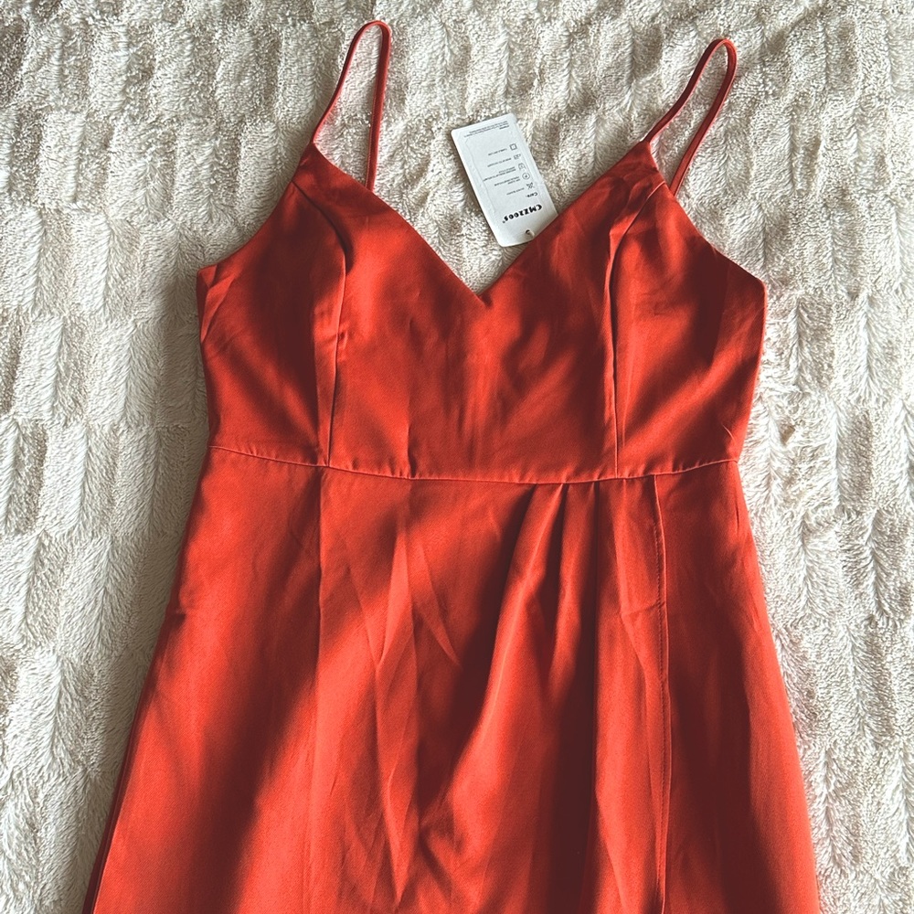 Rust colored tulip hem summer dress - boho style dress